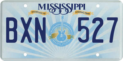 MS license plate BXN527