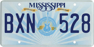 MS license plate BXN528