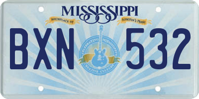 MS license plate BXN532