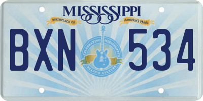 MS license plate BXN534