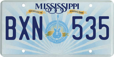 MS license plate BXN535