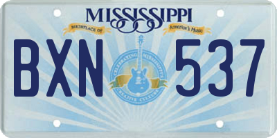 MS license plate BXN537