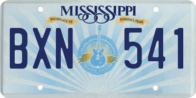 MS license plate BXN541