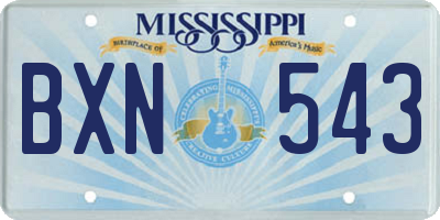 MS license plate BXN543