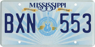 MS license plate BXN553
