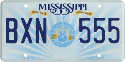 MS license plate BXN555