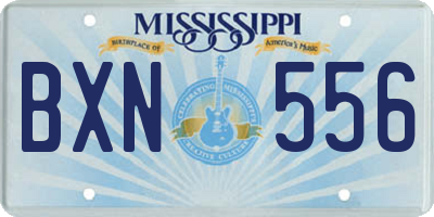 MS license plate BXN556