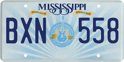 MS license plate BXN558