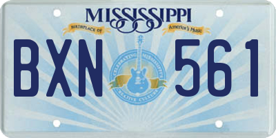 MS license plate BXN561