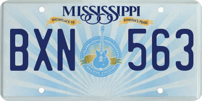 MS license plate BXN563