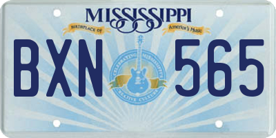 MS license plate BXN565