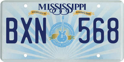 MS license plate BXN568
