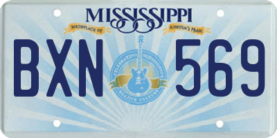 MS license plate BXN569