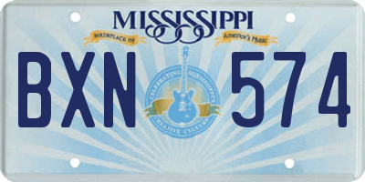 MS license plate BXN574