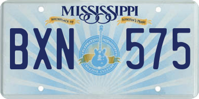 MS license plate BXN575