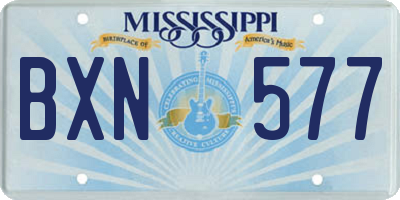 MS license plate BXN577
