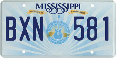 MS license plate BXN581