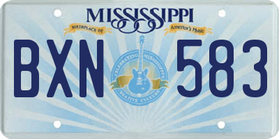 MS license plate BXN583