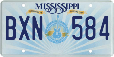 MS license plate BXN584