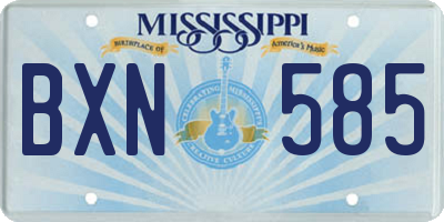 MS license plate BXN585