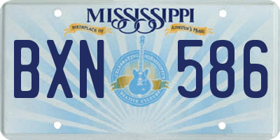 MS license plate BXN586