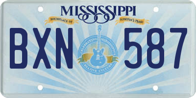 MS license plate BXN587