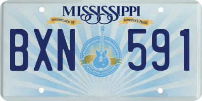 MS license plate BXN591