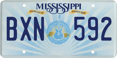MS license plate BXN592