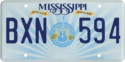 MS license plate BXN594