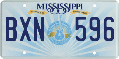 MS license plate BXN596