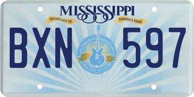 MS license plate BXN597