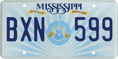 MS license plate BXN599