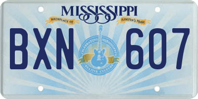 MS license plate BXN607