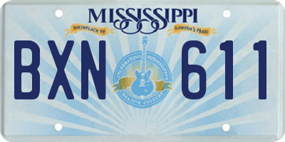 MS license plate BXN611
