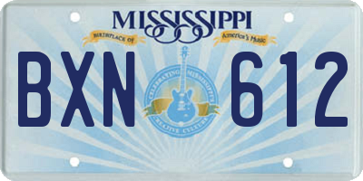 MS license plate BXN612