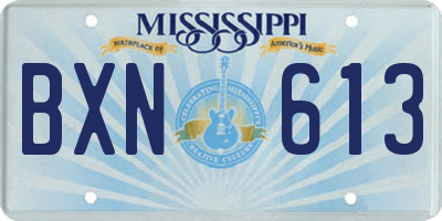 MS license plate BXN613
