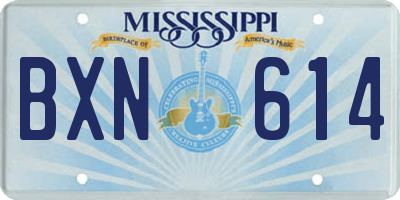 MS license plate BXN614