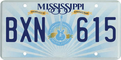 MS license plate BXN615