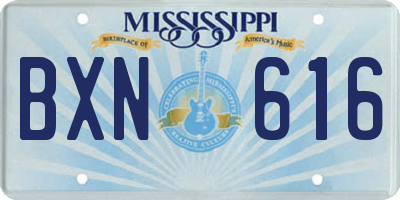 MS license plate BXN616