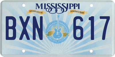 MS license plate BXN617