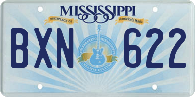 MS license plate BXN622
