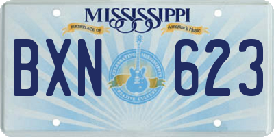 MS license plate BXN623