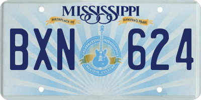 MS license plate BXN624