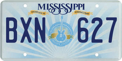 MS license plate BXN627