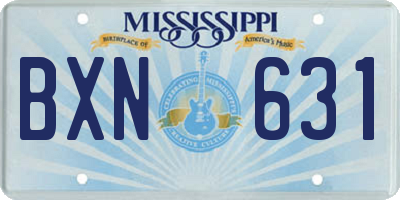 MS license plate BXN631