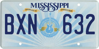 MS license plate BXN632