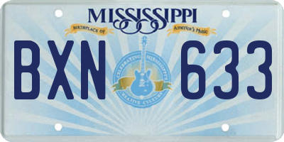 MS license plate BXN633