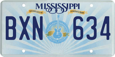 MS license plate BXN634