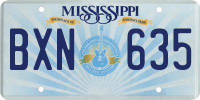 MS license plate BXN635