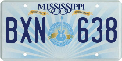 MS license plate BXN638